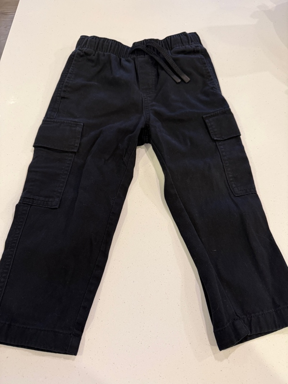 H&M Kids Black Cargo Pants with Drawstring Waist
